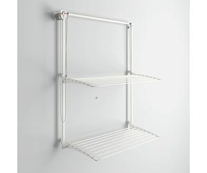 foxydry Wall, tendedero de Pared Sube y Baja, Plegable, 108 cm | aluminio y acero inoxidable, antióxido, 2 rejillas, tendedero vertical de pared, interior o exterior, soporta 20 kg, blanco