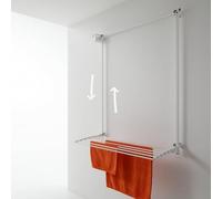 foxydry Wall, tendedero de Pared Sube y Baja, Plegable, 108 cm | de aluminio y acero inoxidable, antióxido, tendedero vertical de pared, para uso interior y exterior, soporta 10 kg, blanco