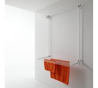 foxydry Wall, tendedero de Pared Sube y Baja, Plegable, 152 cm | de aluminio y acero inoxidable, antióxido, tendedero vertical de pared, para uso interior y exterior, soporta 10 kg, blanco