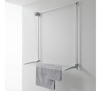 foxydry Wall, tendedero de Pared Sube y Baja, Plegable, 152 cm | de aluminio y acero inoxidable, antióxido, tendedero vertical de pared, para uso interior y exterior, soporta 10 kg, gris