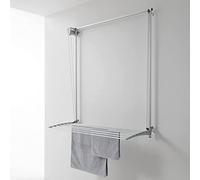 foxydry Wall Tendedero de Pared Vertical, Tendedero Vertical con Deslizamiento Manual en Aluminio y Acero 88x52x137 cm (Gris, 80)