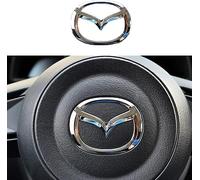 FOXZY Ajuste de la Cubierta del Volante del Coche para Mazda 3 6 CX-3 CX-5 CX-9, Calcomanía con Emblema de Cubiertas de Molduras Adhesivas,B Silver