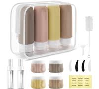 Foydream 18 Piezas Botes Viaje Rellenables, Kit Viaje Higiene Reutilizables, Travel Bottles con Etiqueta Puede Utilizar para Rellenar Cosméticos, Artículos de Aseo y Otros Líquidos o Ungüentos