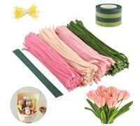 Foydream Limpiapipas Manualidades,400 Piezas Limpiapipas Flores, Tulip Bouquet Pipe Cleaner Set, Adatti per Realizzare Bouquet Fai Da Te Egalos Artesanales y Decoración del Hogar