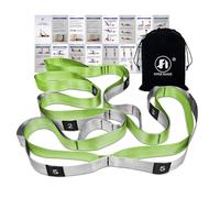 Foyer Nuage Bandas elásticas para ejercicio, correa de estiramiento de yoga no elástica con bucles, 3,8 cm x 2,45 m, bandas elásticas para terapia física, yoga, pilates, baile, ejercicio de gimnasia