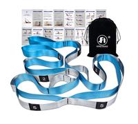 Foyer Nuage Bandas elásticas para ejercicio, correa de estiramiento de yoga no elástica con bucles, 3,8 cm x 2,45 m, bandas elásticas para terapia física, yoga, pilates, baile, ejercicio de gimnasia