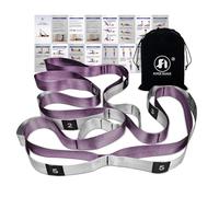 Foyer Nuage Bandas elásticas para ejercicio, correa de estiramiento de yoga no elástica con bucles, 3,8 cm x 2,45 m, bandas elásticas para terapia física, yoga, pilates, baile, ejercicio de gimnasia