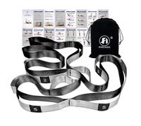 Foyer Nuage Bandas elásticas para ejercicio, correa de estiramiento de yoga no elástica con bucles, 3,8 cm x 2,45 m, bandas elásticas para terapia física, yoga, pilates, baile, ejercicio de gimnasia