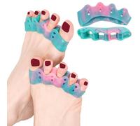 FOYOLO Separador de dedos de los pies con 5 bucles coloridos esparcidores de gel para juanetes, corrección de juanetes, alivio del dolor, férulas de dedos de los pies, combate los dedos de los pies