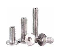 Foyoram Tornillos de cabeza de oblea, M2 x 4 mm, con hexágono interior, 100 unidades, acero inoxidable, tornillo de cabeza plana con hexágono interior, cabeza grande (M2 x 4 mm)