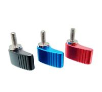 Foyoram Tornillos moleteados M4 x 10 mm, azules, con asas, tornillos de mariposa individuales, botón Tornillo moleteado ajustable, 6 unidades (azul, M4 x 10 mm)