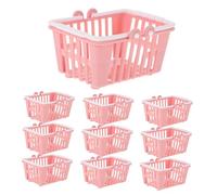 FOYTOKI 10piezas Mini Cestas De Compras Con Asas Para Muñecas Accesorios De Casa De Muñecas Juguetes Imaginación y Decoración Del Hogar Cestas De Almacenamiento Pequeñas
