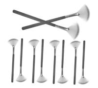 FOYTOKI 10piezas Pinceles De Maquillaje Forma De Abanico Aplicador De Ácido Iluminador Colorete y Polvos Sueltos Para Facial Herramientas Faciales Para Esteticistas