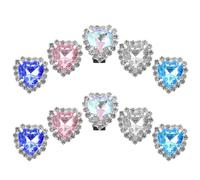 FOYTOKI 12 Clips para Cordones de Zapatillas Dijes de Piedras Sintéticas en Forma de Corazón, Accesorios Decorativos de Aleación de Aluminio y Cristal para DIY y Adorno de Color Aleatorio