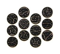 FOYTOKI 12 Piezas Broche de Aleación Negro Delicado Símbolo del Zodiaco para Decorar Mochilas y Sombreros, 12 Pines de Esmalte que No se Desvanecen