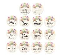 FOYTOKI 14 piezas Tarjetas Mensuales para Madera Natural Decorativas con Números para Recién Nacidos Accesorio para Fotos y Recuerdo del Crecimiento