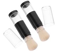 FOYTOKI 2 Brochas de Maquillaje de Viaje con Frascos Recargables, Cepillo de Manicura de Plástico Que Protege el Polvo y Permite una Aplicación Controlada