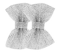 FOYTOKI 2 Piezas de Amuletos para Zapatos de Novia en Forma de Lazo Strass Blanco, Fácil de Llevar y Decorar Tacones para Compromiso y Fiesta