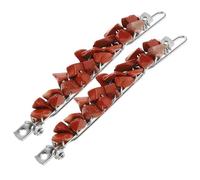 FOYTOKI 2 Piezas Pinzas Cabello Piedras de Cristal Rojo, Ligeras y Elegantes, Accesorios para Pelo de Metal y Piedra para Uso Diario