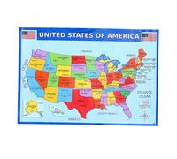FOYTOKI 2 piezas Póster de Mapa de Estados Unidos para Pared Decorativo Educativo para Aulas y Hogar para Aprendizaje de Geografía y Estudios Sociales