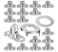 FOYTOKI 20 Juegos de Cierres Giratorios de Precisión Tornillos de Montaje Fuertes de Hierro Galvanizado para Barcos y Lonas en Color Plata