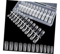 FOYTOKI 240 Piezas Arte De Uñas Transparente Puntas De Uñas Cuadradas Completas Para Práctica De Esmalte De Gel Postizas De Cobertura Completa Para Artistas De