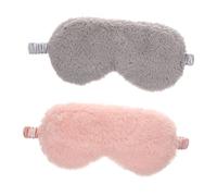FOYTOKI 2piezas Antifaz De Seda Artificial y Peluche Cubre Ojos Encantador Para Dormir Máscaras Opacas Para Viaje Hogar Hotel Reuniones Trenes