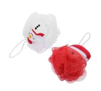 FOYTOKI 2piezas Bola De Ducha Exfoliante De Navidad Esponja Suave Para Baño Diseño Festivo Exfoliante y Limpiadora Para Cuerpo Para Uso Casa o Viajes