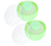 FOYTOKI 2piezas Cajas De Polvo Corporal Con Puff y Contenedor Seguro Para Polvos Sueltos y Talco Para Bebés Color Verde