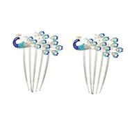 FOYTOKI 2piezas Peina De Novia Azules Accesorios De Pelo Elegantes Para Bodas y Eventos Especiales Tocado Delicado Brillo y Color Exquisito