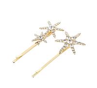 FOYTOKI 2piezas Pinzas Cabello Gemas De Imitación Horquillas De Aleación Forma De Para Mujer Accesorio Brillante Pelo