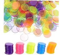 FOYTOKI 300 Piezas Fichas de Bingo para Fiesta Discos Transparentes para Matemáticas Accesorios para Noches Actividades Sociales