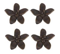 FOYTOKI 4 Pomos de Armario Vintage Diseño Floral en Aleación de Zinc, Tiradores Retro Agujero para Puertas de Armario y Vestidor, Instalación Fácil y Forma Ergonómica