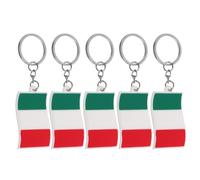 FOYTOKI 5 Piezas Llavero con Bandera de Italia de Pvc Ligero y Multifuncional, Diseño de Dibujos Animados, Adecuado como Colgante para Mochila o Decoración de Bolso