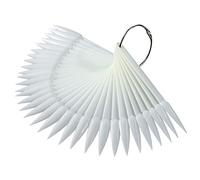 FOYTOKI 50 Piezas Tarjeta de Exhibición de Uñas Abanico Tamaño Estándar Plástico Beige Práctica Arte Uñas para Estudiantes y Profesionales Paleta Consejos Naturales