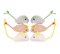 FOYTOKI 6 Piezas Juguete de Ratón de Peluche Realista, Interactivo | Felpa Suave, Atrae la Atención, Juego Autónomo, para Gatos de Interior, Reduce el Aburrimiento Estilo Aleatorio
