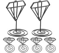 FOYTOKI 6 Porta Tarjetas de Mesa Soporte Multiusos Resistente Que No se Deforma para Boda en Metal Negro Adecuado para Eventos y Decoración de Mesas