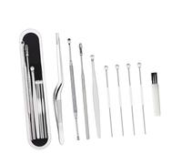 FOYTOKI 8piezas Kit De Herramientas Para Limpiar Cerumen De Oídos Acero Inoxidable Diseño Espiral y Antideslizante Para Masaje y Limpieza Segura Con Caja De Almacenamiento Portátil Para Ad