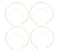 FOYTOKI Accesorio para Diadema Mujer, Tocado de Aro Doble Capa en Dorado, Banda para Cabeza, Adecuado para Despedidas de Soltera y Eventos Formales, Set de 4 Piezas
