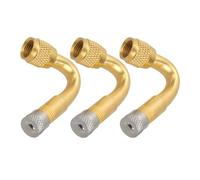 FOYTOKI Adaptador de Extensión de Válvula de Neumático 45° en Cobre, Prolongador Curvo para Coche, Motocicleta y Bicicleta, Juego de 3 Piezas para Inflado Fácil en Espacios Reducidos