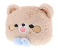 FOYTOKI Almohada Funda Extraíble de Coche para Reposacabezas de Peluche Bordado de Oso y Lazo, Agradable y Cómoda para Viajes en Vehículos