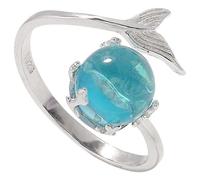 FOYTOKI Anillo Ajustable de Sirena para Mujer Aleación de Zinc, Cómodo y Delicado, Diseño Abierto Adecuado para Obsequio o Fiesta de Baile