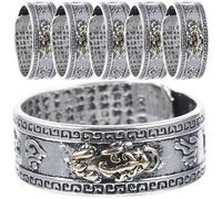 FOYTOKI Anillos para Hombres Forma de Criatura Mítica de Metal Vintage, Pack de 6 Piezas, Diseño Único y Estilo Elegante para Suerte y Protección Diaria