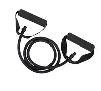FOYTOKI Banda de Resistencia con Asas para Ejercicios de Pilates y Entrenamiento de Fuerza, Material TPE Resistente con Anclaje para Puerta, Capacidad 30 Lbs, Color Negro