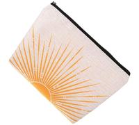 FOYTOKI Bolsa de Maquillaje Portátil de Algodón y Lino Geométrica Clara, Estuche Organizador para Viaje Diseño Bohemio, Neceser Multifuncional para Cosméticos y Artículos de Tocador