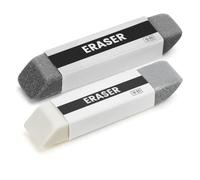 FOYTOKI Borrador escolar, borrador de punta fina, pack de 2, diseño esmerilado, corrección suave para bolígrafos de tinta y plumas estilográficas, aula y oficina