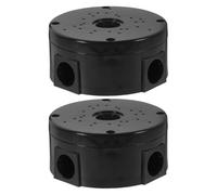 FOYTOKI Caja Estanca Redonda para Conexiones de Cables y Cámaras de Seguridad, Resistente al Agua, Plástico Negro, 2 Unidades, Adecuado para Uso Exterior y Viaje