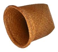 FOYTOKI Cesta tejida de ratán para almacenamiento multiusos, sin rebabas, para baño y balcón, contenedor natural decorativo para artículos diversos