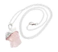 FOYTOKI Colgante de Amatista Piedra Irregular Rosa, Collar de Piedra Natural Que Apoya el Sistema Circulatorio y Renal para Mejorar Relaciones y Familia