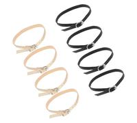 FOYTOKI Correas Ajustables para Zapatos de Tacón Alto de Cuero Sintético Antideslizantes Hebilla para Mujeres Eventos Formales 4 Pares